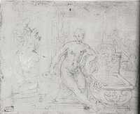 A+ 040 verso
<br/>
Suzanna en de ouderlingen
<br/>
<em>Anoniem Fr, Fontainebleau (16de eeuw)</em>